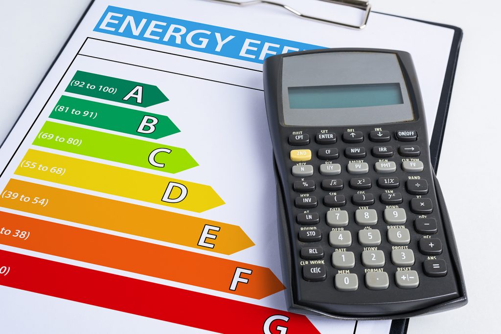 Calculadora y gráfico de consumo energético y eficiencia